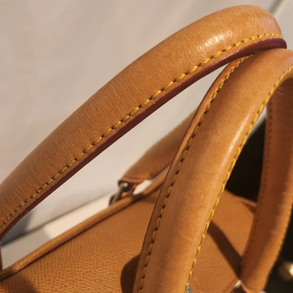 Authentic Dooney & Bourke Janine Satchel Tan Leather FLAWED see description - Picture 14 of 16
